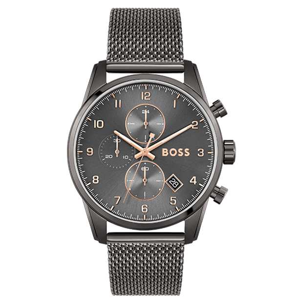 HUGO BOSS Montre HUGO BOSS Skymaster Chronographe en Acier Milanais 1513837