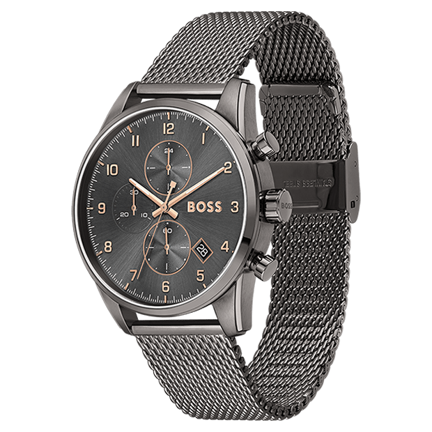 HUGO BOSS Montre HUGO BOSS Skymaster Chronographe en Acier Milanais 1513837