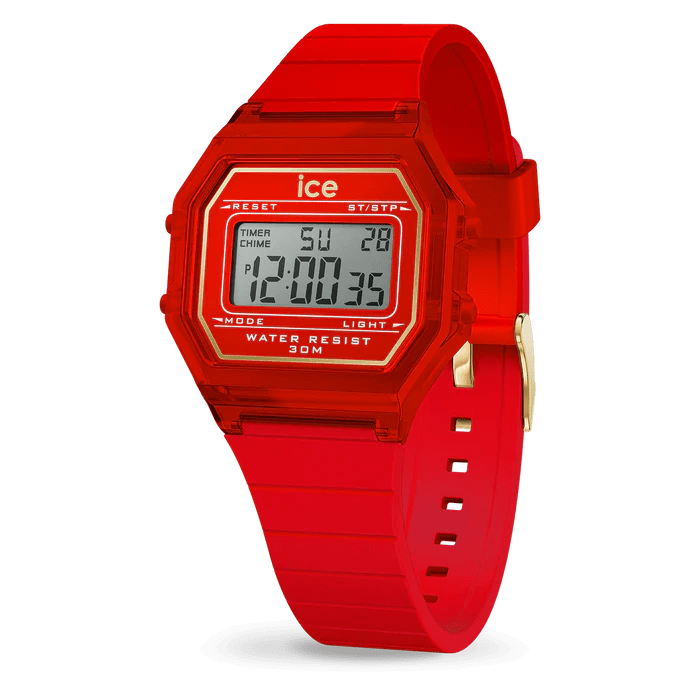 ICE-WATCH Montre ICE-WATCH Digit Retro Femme en Silicone Rouge 022885