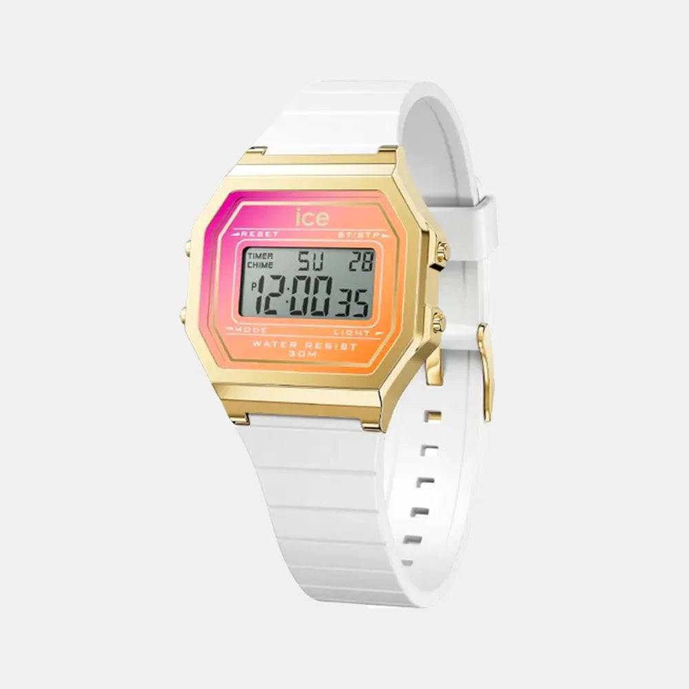 ICE-WATCH Montre ICE-WATCH Femme Ice Digit Retro en Silicone Blanc 022720
