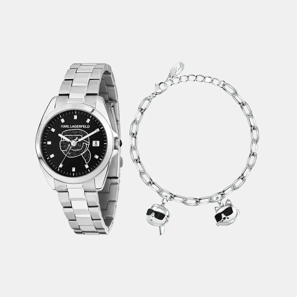 KARL LAGERFELD Montre KARL LAGERFELD Femme avec Bracelet - Coffret Round Ikonic R0553101516