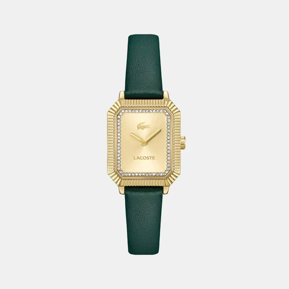 LACOSTE Montre LACOSTE Femme Parisienne Champagne en Cuir Vert 2001442