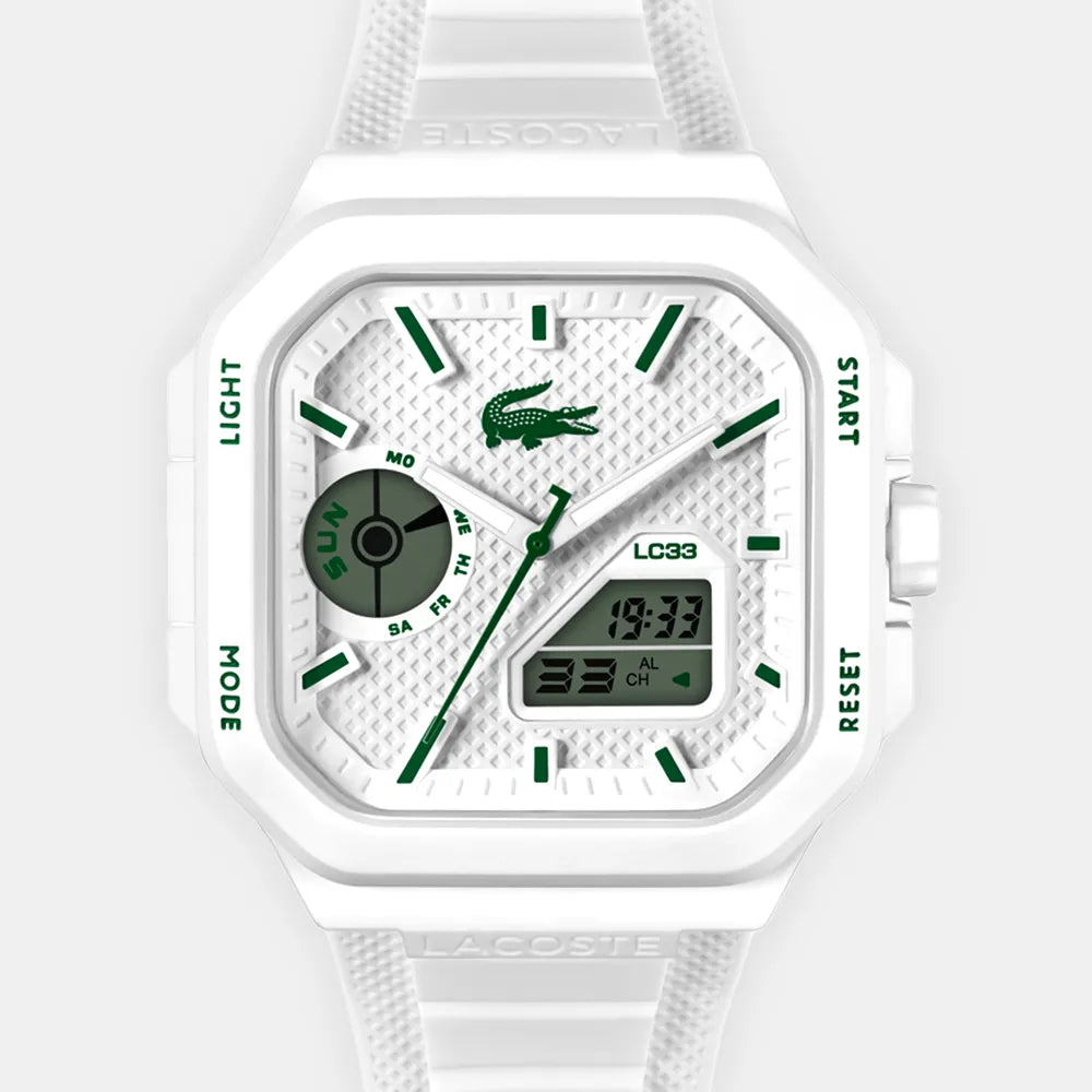 LACOSTE Montre LACOSTE Homme LC33 en Silicone Blanc 2011506
