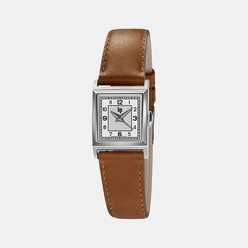 LIP Montre LIP Femme Churchill C18 en Cuir Marron 671620