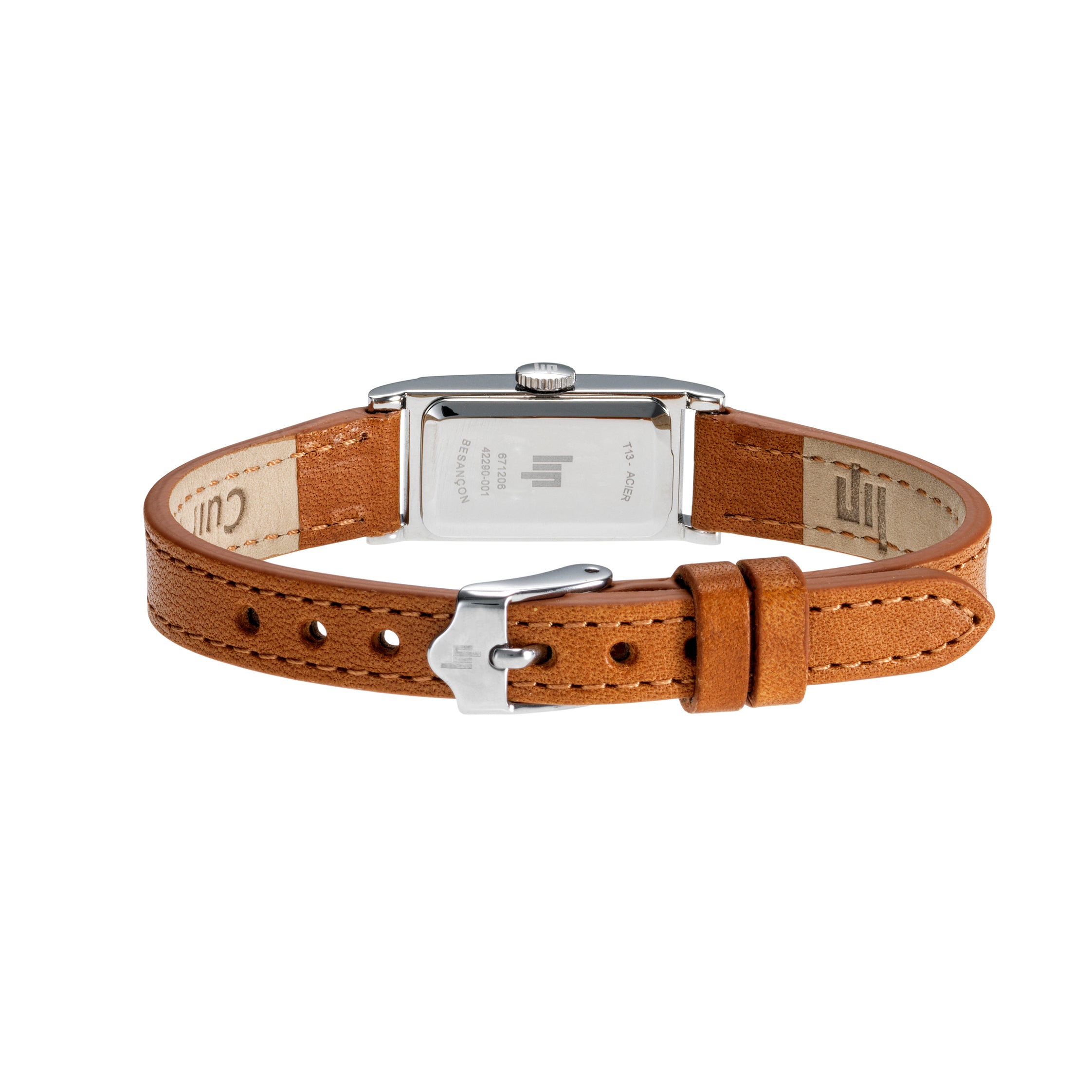LIP Montre LIP Femme Churchill T13 en Cuir Marron 671206