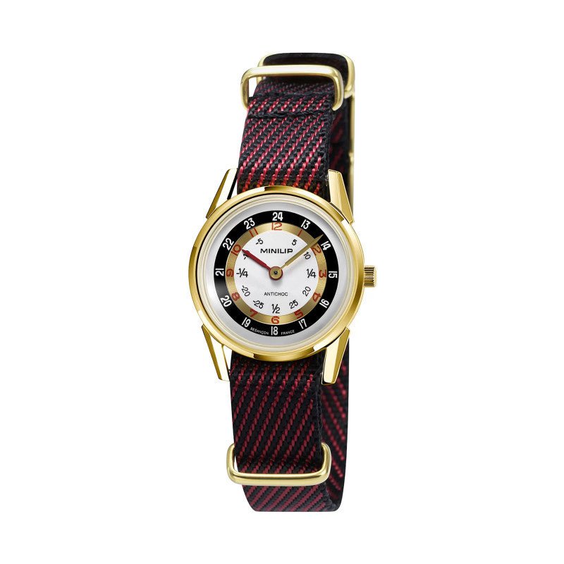 LIP Montre LIP Femme MiniLip en Nylon Noir et Rouge 671970