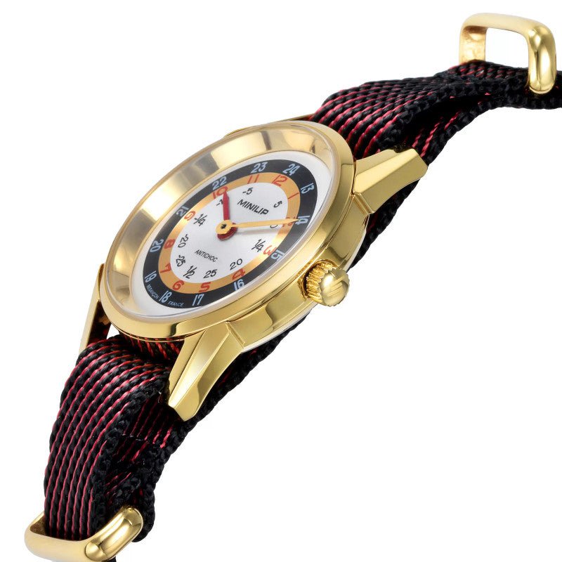 LIP Montre LIP Femme MiniLip en Nylon Noir et Rouge 671970