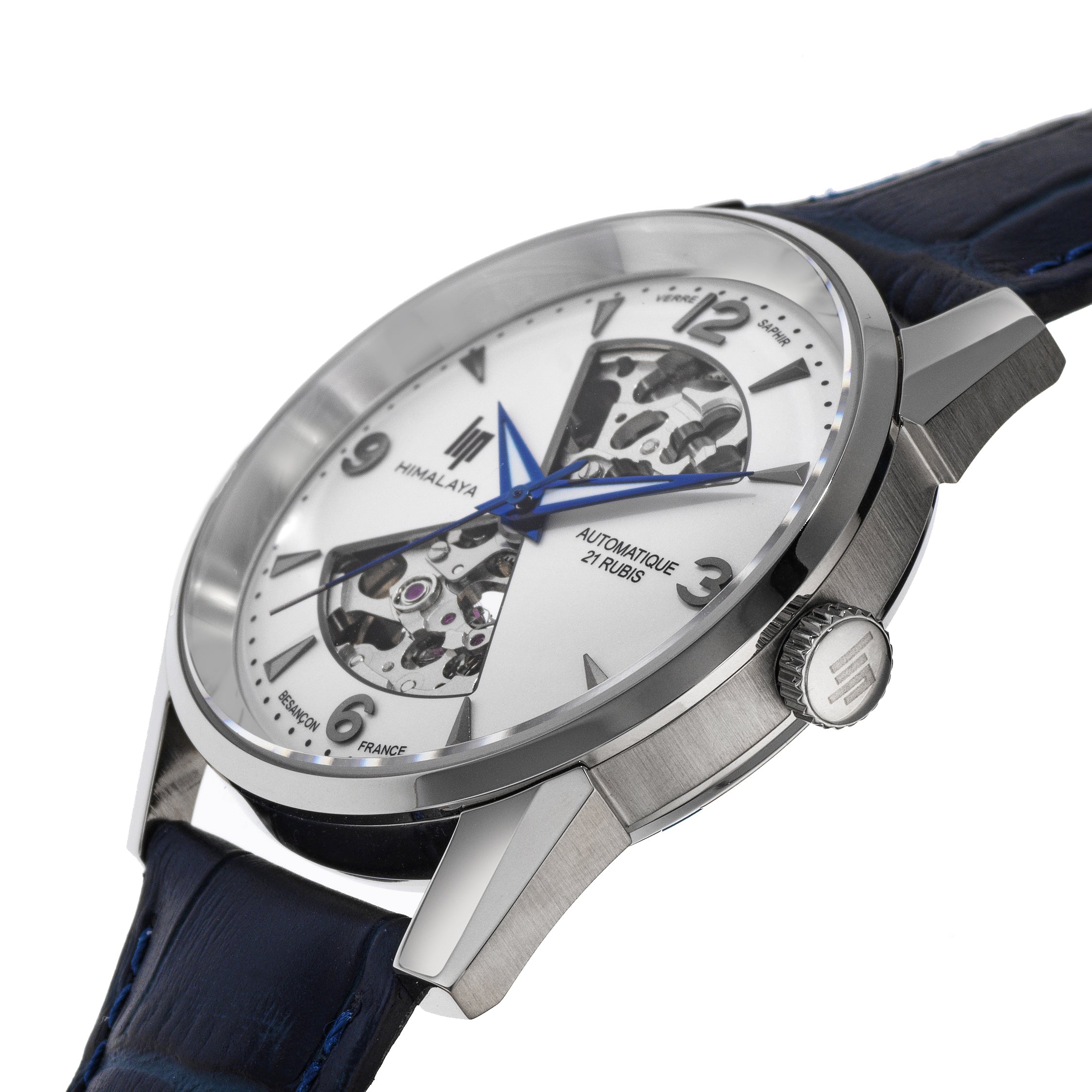 LIP Montre LIP Homme Himalaya Sablier Automatique en Cuir Bleu 671713