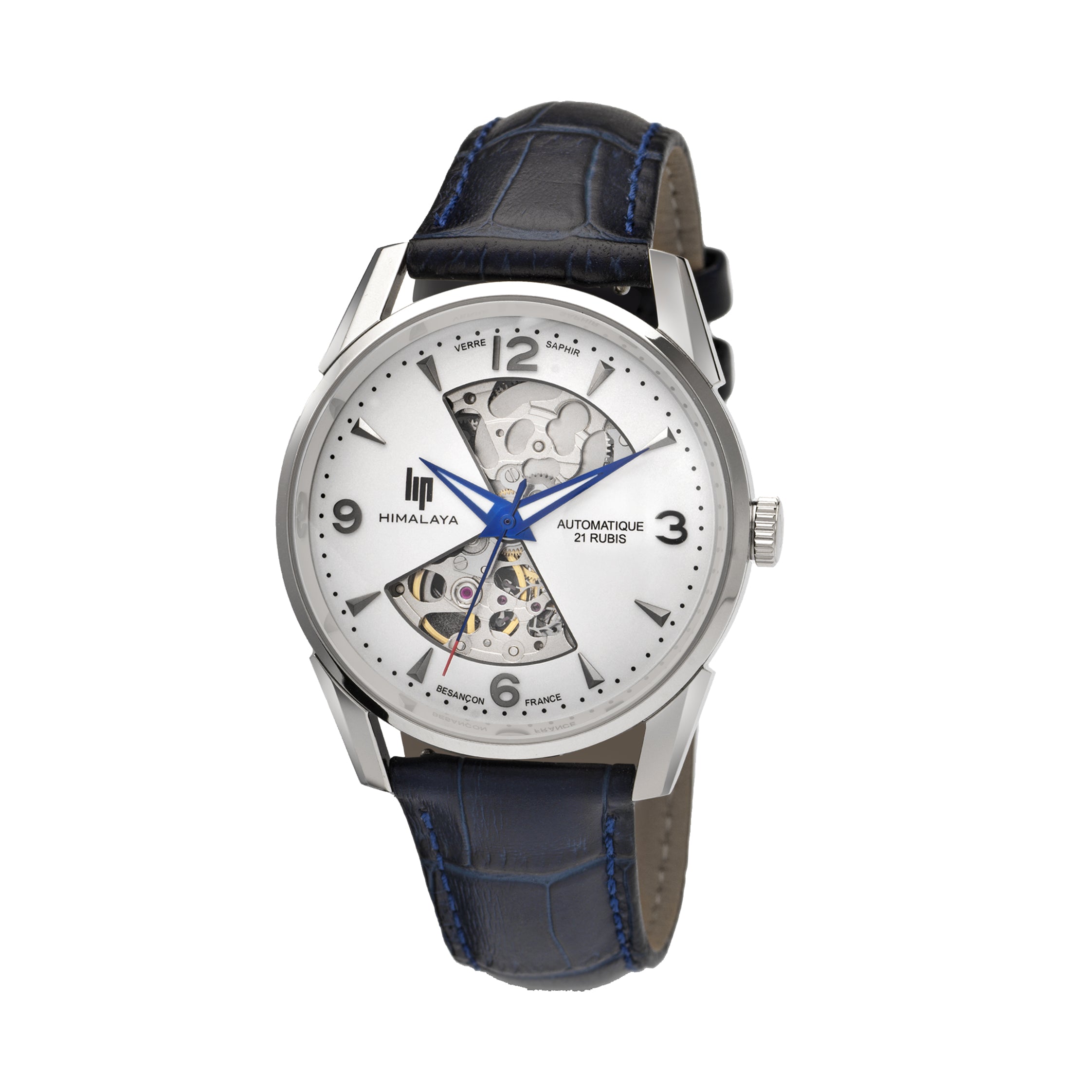 LIP Montre LIP Homme Himalaya Sablier Automatique en Cuir Bleu 671713