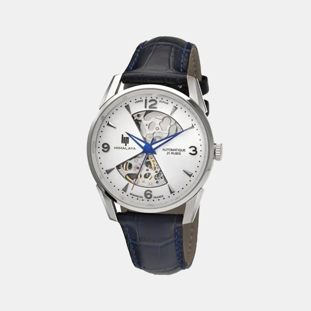 LIP Montre LIP Homme Himalaya Sablier Automatique en Cuir Bleu 671713