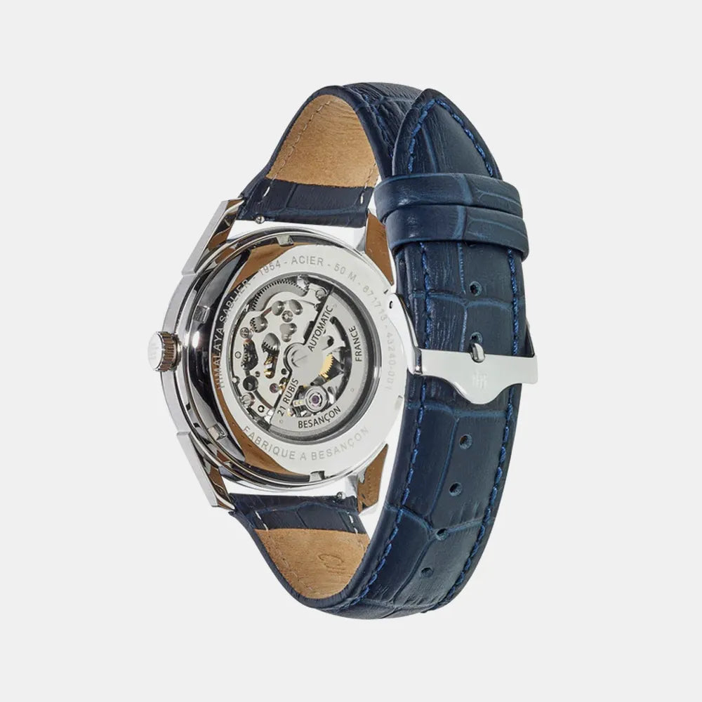 LIP Montre LIP Homme Himalaya Sablier Automatique en Cuir Bleu 671713