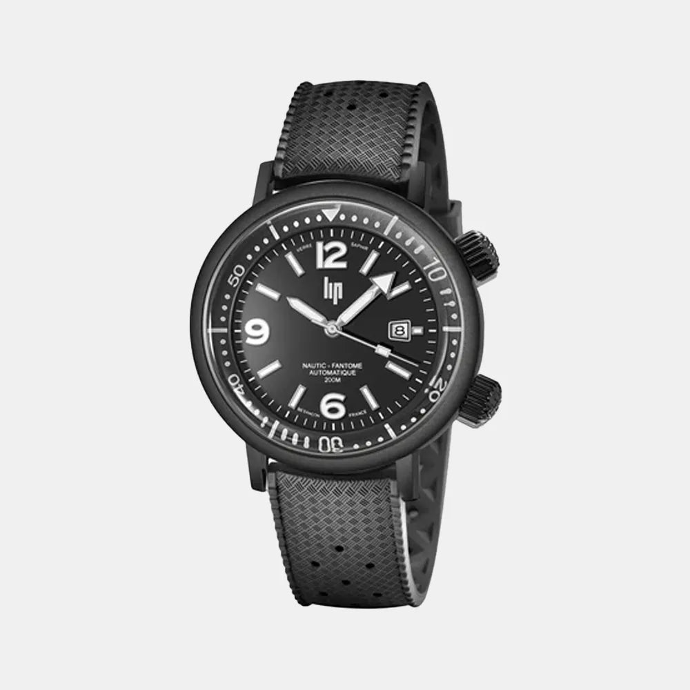 LIP Montre LIP Homme Nautic-Fantôme Automatique en Cuir Noir 671860