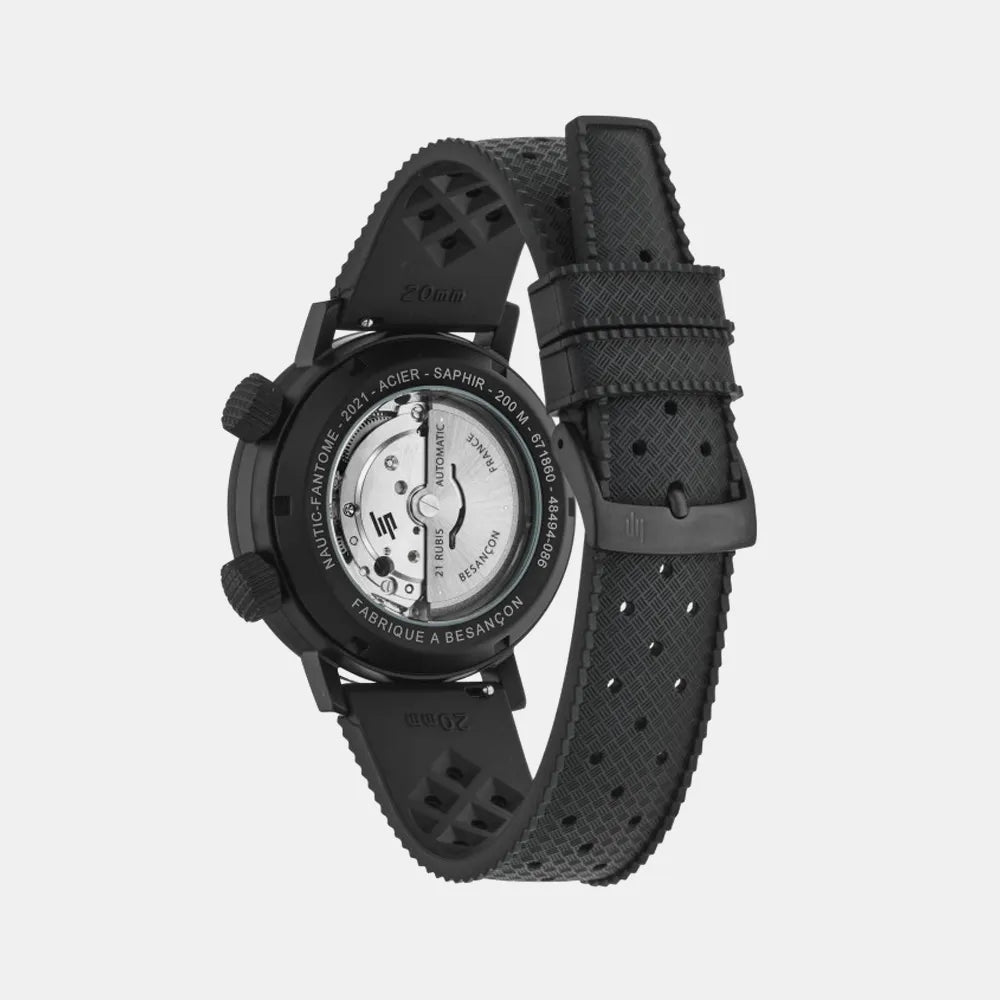LIP Montre LIP Homme Nautic-Fantôme Automatique en Cuir Noir 671860