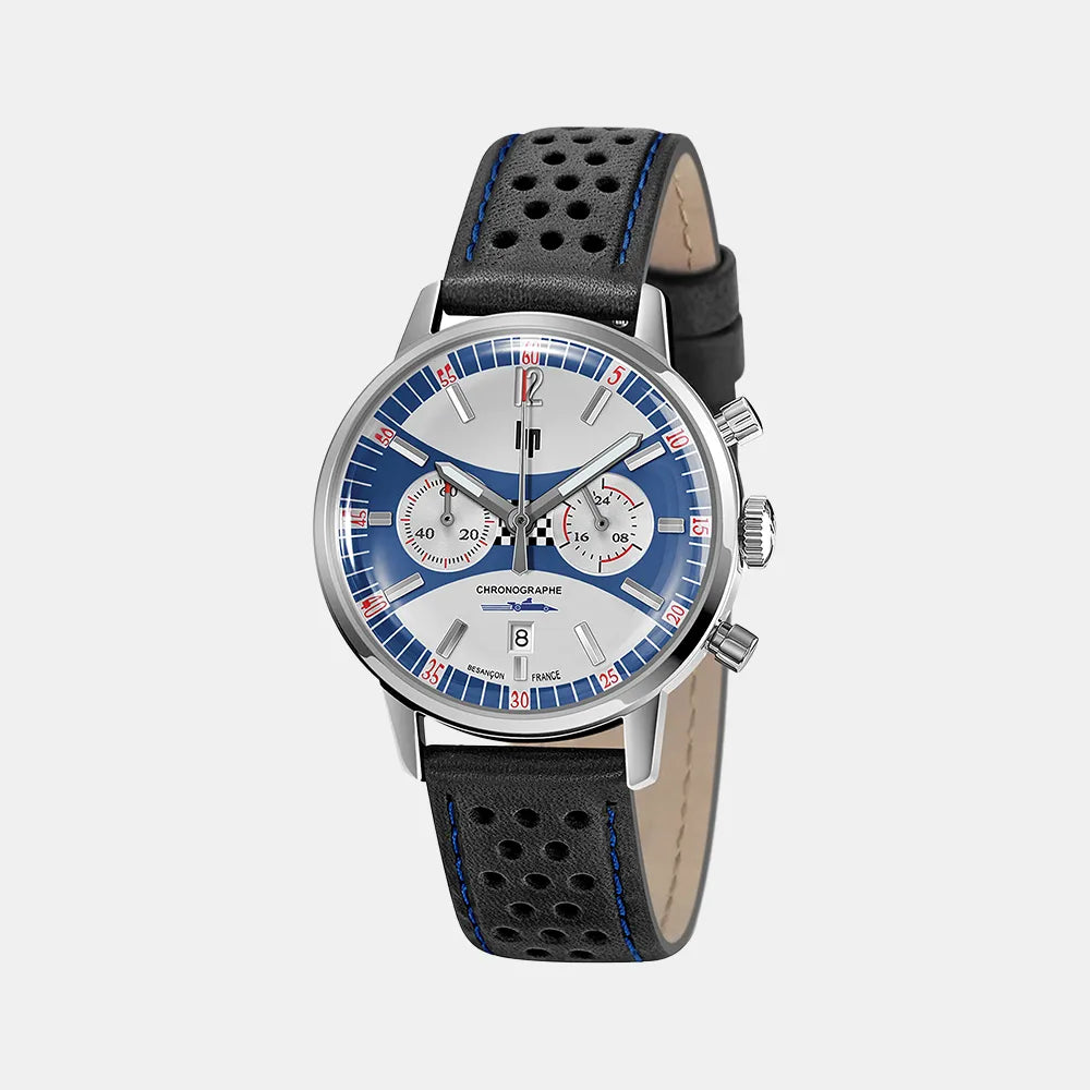 LIP Montre LIP Homme RALLYE Méca Chronographe en Cuir Noir 670051