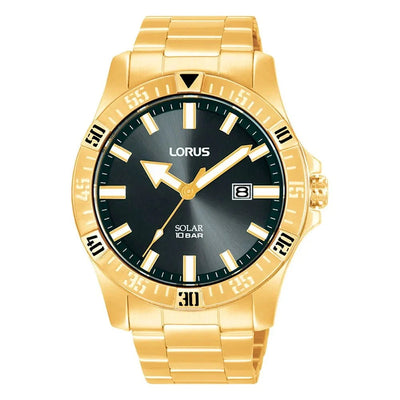 LORUS Montre LORUS Homme Solaire en Acier Doré RX382AX9