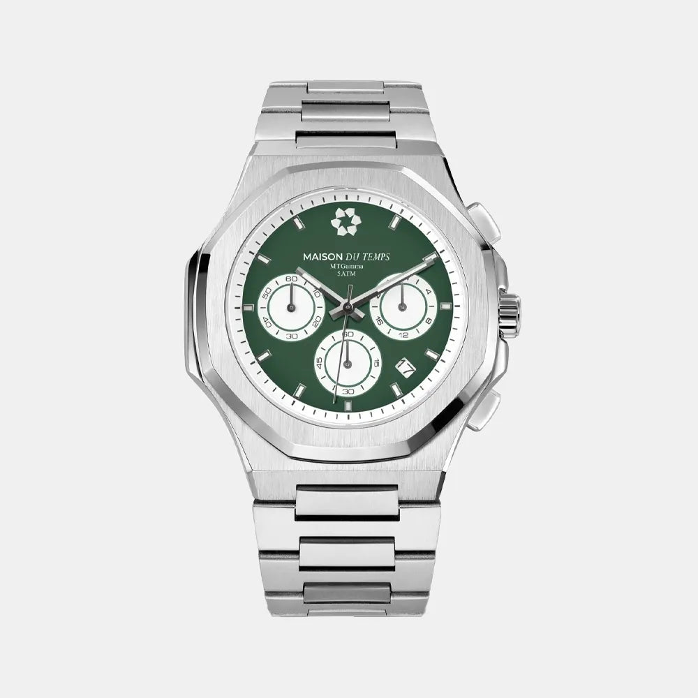 Montre MAISON DU TEMPS Homme MTGamma Chronographe Vert Acier 413-A