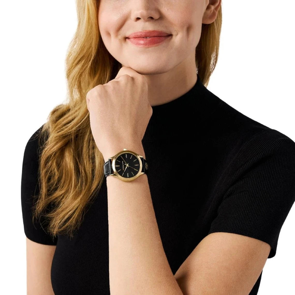 MICHAEL KORS Montre MICHAEL KORS Femme Runway en Cuir Noir MK7482