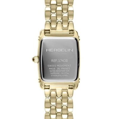 MICHEL HERBELIN Montre HERBELIN Femme Art Déco en Acier Doré 17438BP1N22