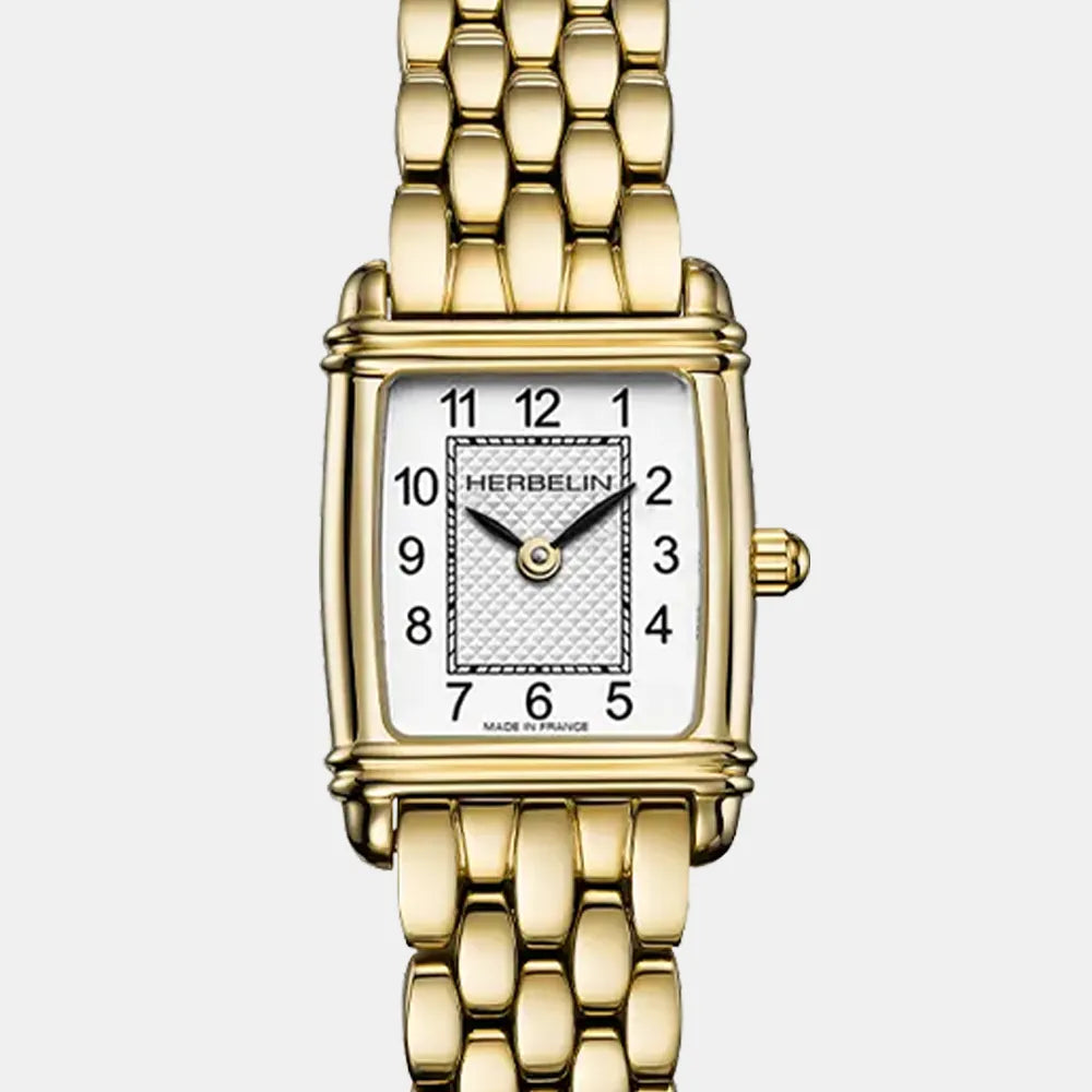 MICHEL HERBELIN Montre HERBELIN Femme Art Déco en Acier Doré 17438BP1N22