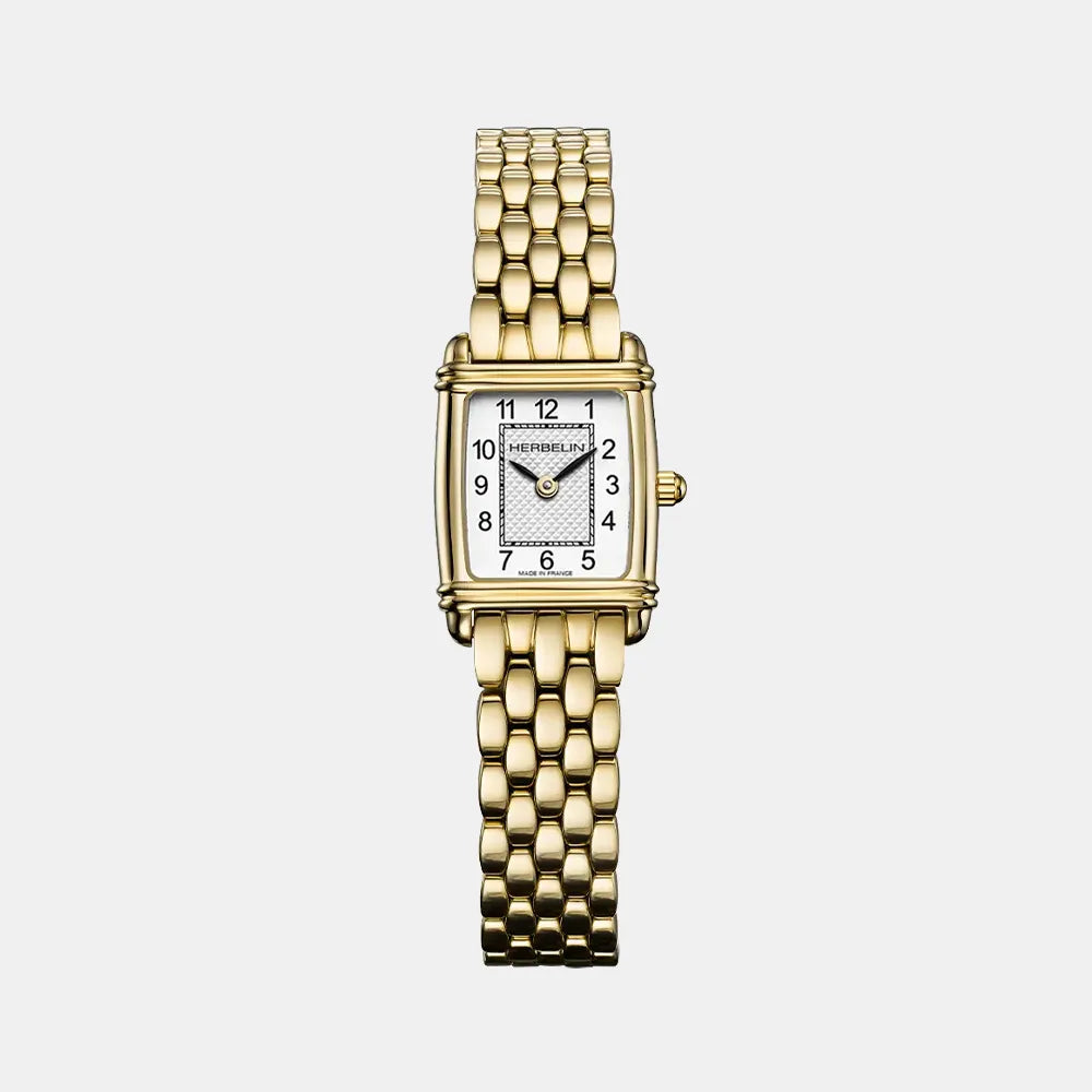 MICHEL HERBELIN Montre HERBELIN Femme Art Déco en Acier Doré 17438BP1N22