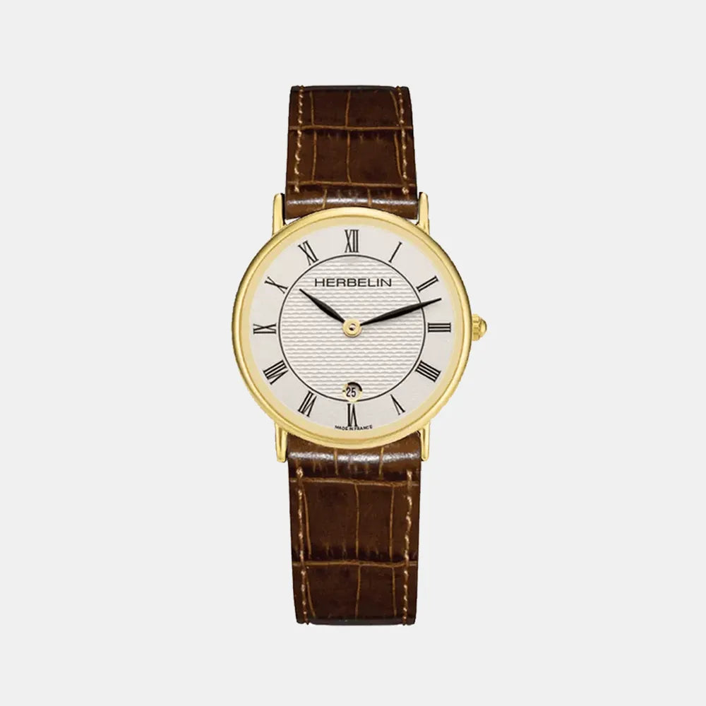 MICHEL HERBELIN Montre HERBELIN Femme Classique en Cuir Marron 16845P08MA