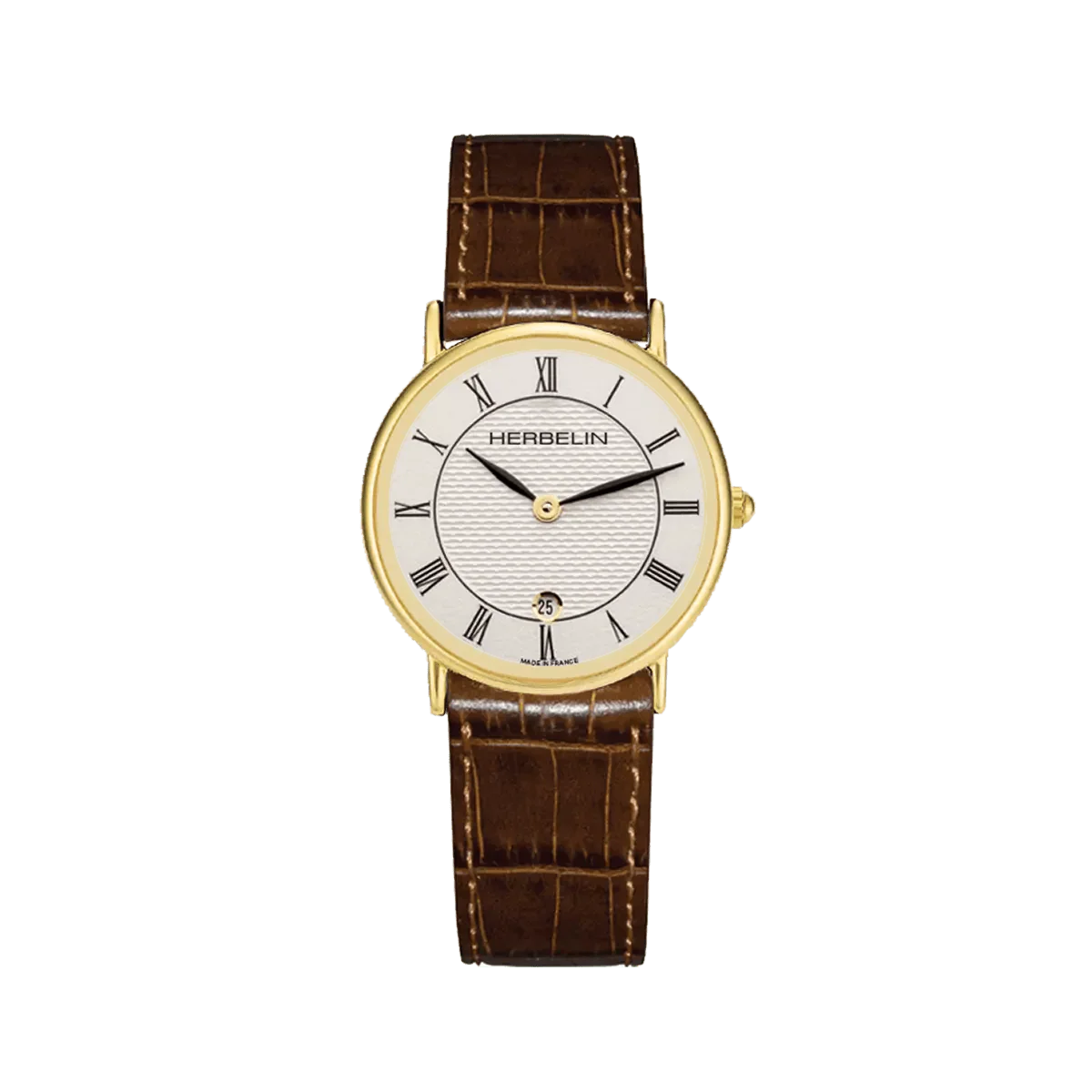 MICHEL HERBELIN Montre HERBELIN Femme Classique en Cuir Marron 16845P08MA