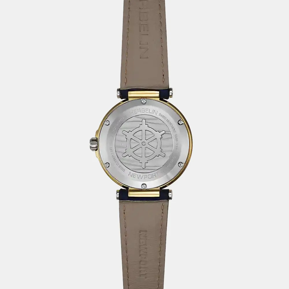 MICHEL HERBELIN Montre HERBELIN Femme Newport Elegance en Cuir Bleu 18289T1N35