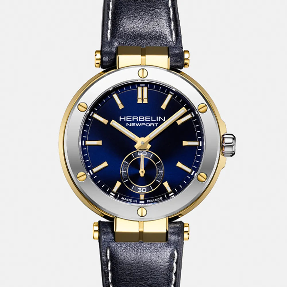 MICHEL HERBELIN Montre HERBELIN Femme Newport Elegance en Cuir Bleu 18289T1N35