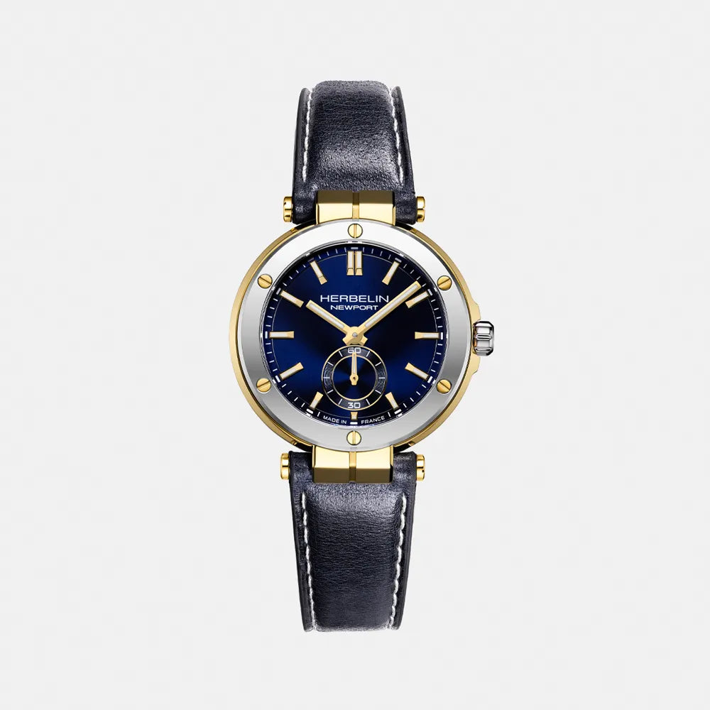 MICHEL HERBELIN Montre HERBELIN Femme Newport Elegance en Cuir Bleu 18289T1N35