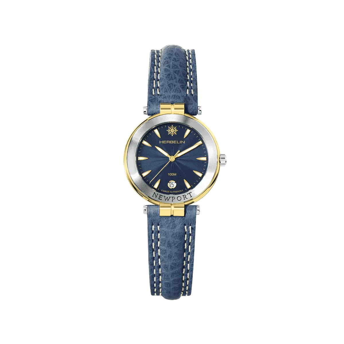 MICHEL HERBELIN Montre HERBELIN Femme Newport en Cuir Bleu 14255T35