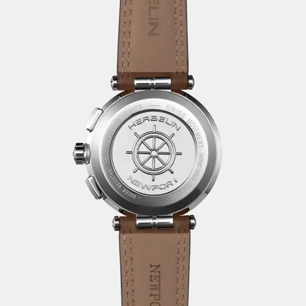 MICHEL HERBELIN Montre HERBELIN Homme Newport Chronographe en Cuir 37658AP42MA