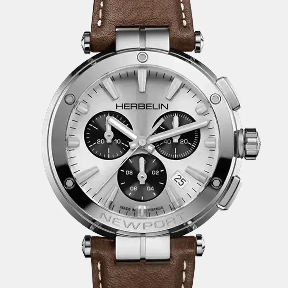 MICHEL HERBELIN Montre HERBELIN Homme Newport Chronographe en Cuir 37658AP42MA