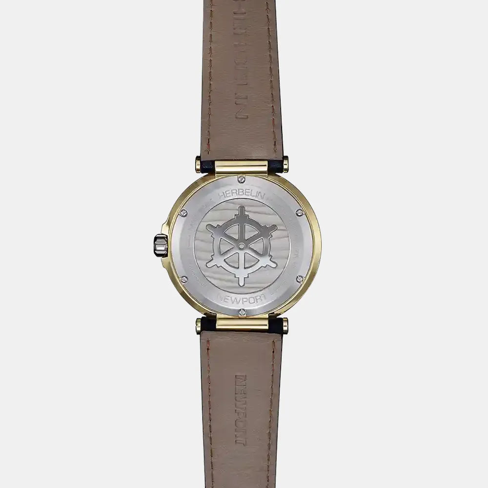 MICHEL HERBELIN Montre HERBELIN Homme Newport Elegance en Cuir Bleu 18389T1N35