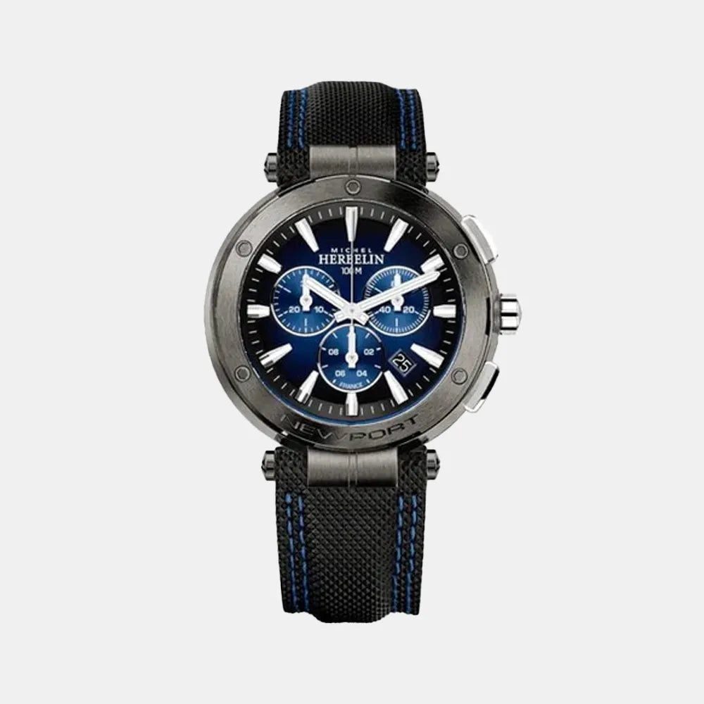 MICHEL HERBELIN Montre HERBELIN Homme Newport en Cuir Bleu 37688/GA35