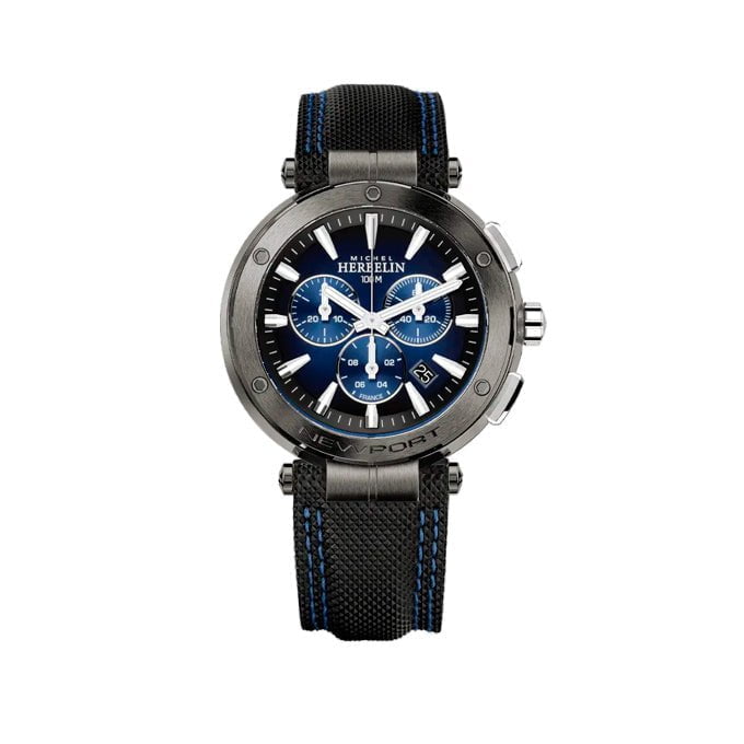 MICHEL HERBELIN Montre HERBELIN Homme Newport en Cuir Bleu 37688/GA35