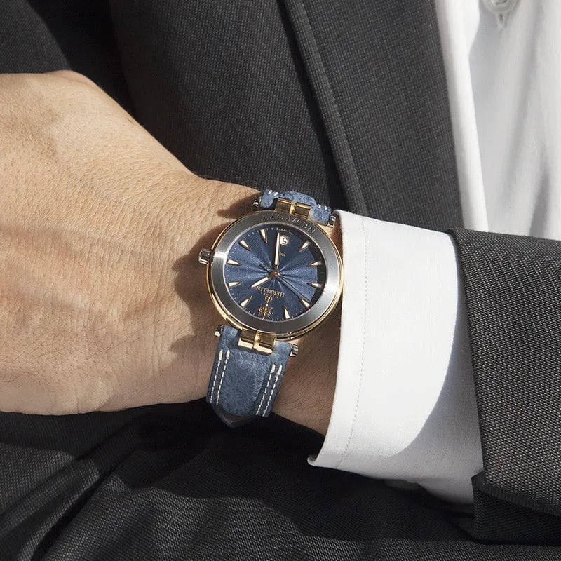 MICHEL HERBELIN Montre MICHEL HERBELIN Homme Newport en Cuir Bleu 12255T35