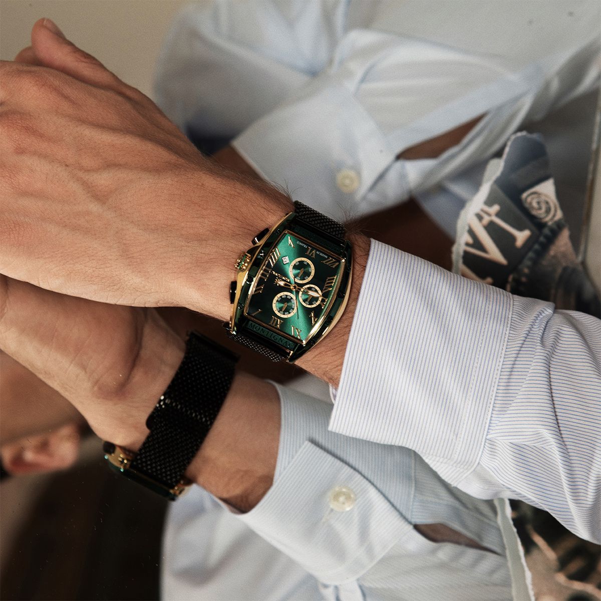 MONTIGNAC Montre MONTIGNAC Automatique Homme en Acier Milanais MOW801