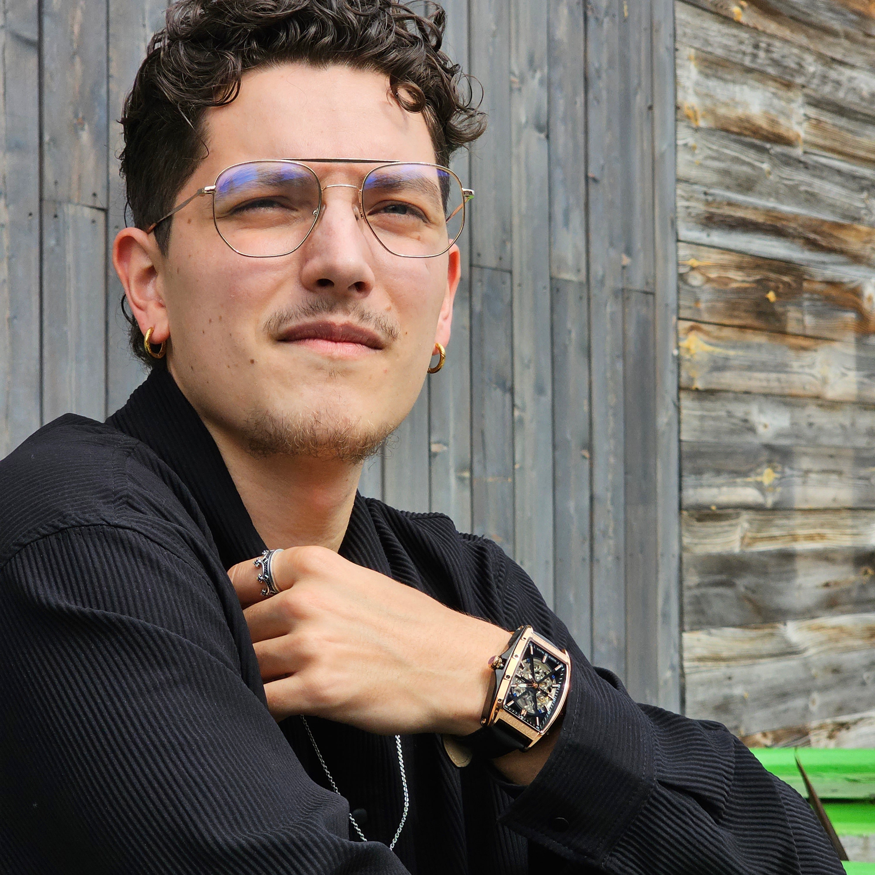 MONTIGNAC Montre MONTIGNAC Automatique Homme en Cuir Noir MOW201