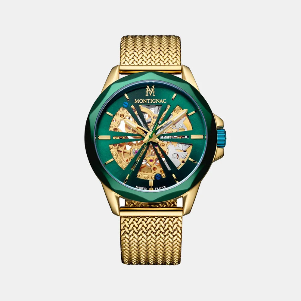 MONTIGNAC Montre MONTIGNAC Homme Automatique en Acier Doré MOW1207