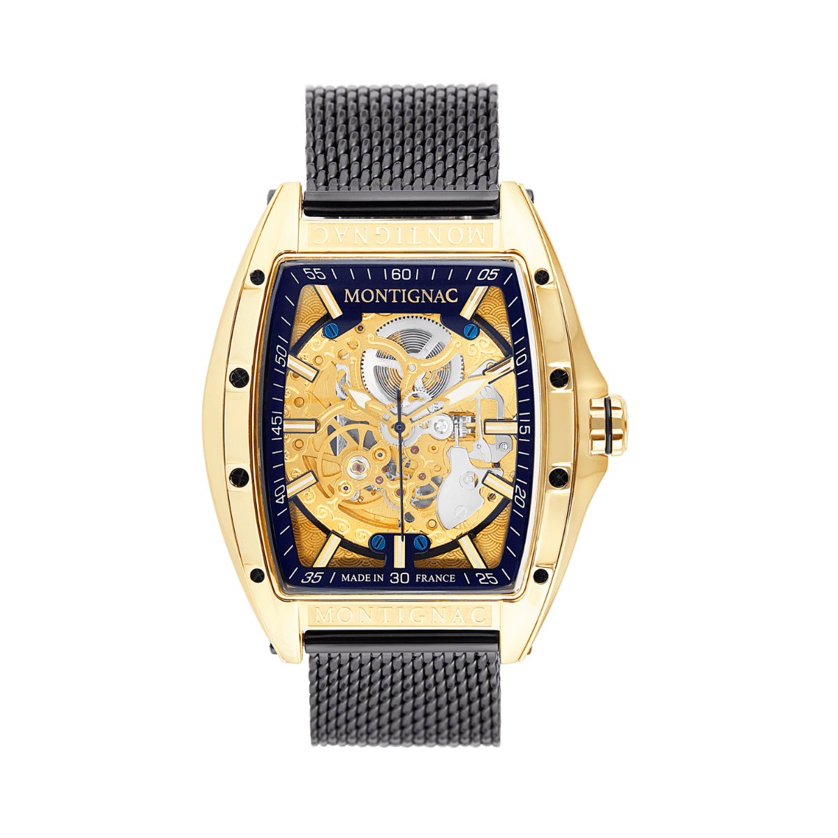 MONTIGNAC Montre MONTIGNAC Homme Automatique en Acier Milanais  MOW800
