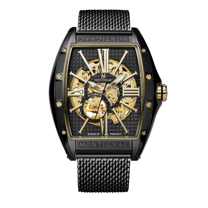MONTIGNAC Montre MONTIGNAC Homme Automatique en Acier Noir MOW1103