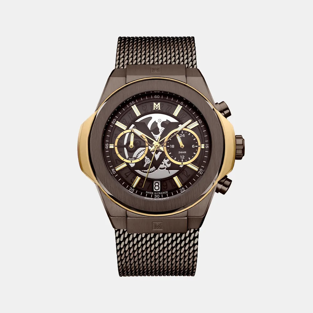 MONTIGNAC Montre MONTIGNAC Homme en Acier Marron MOW1308