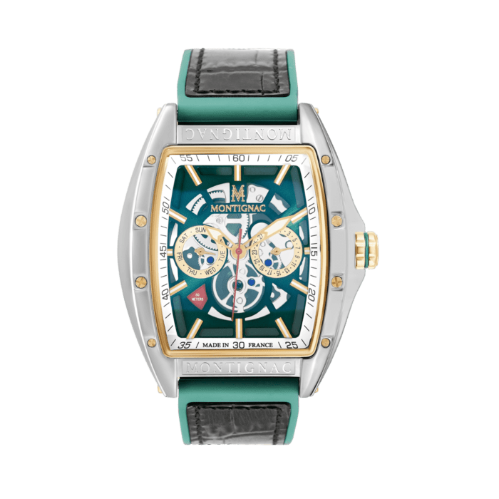 MONTIGNAC Montre MONTIGNAC Homme en Cuir Noir MOW803