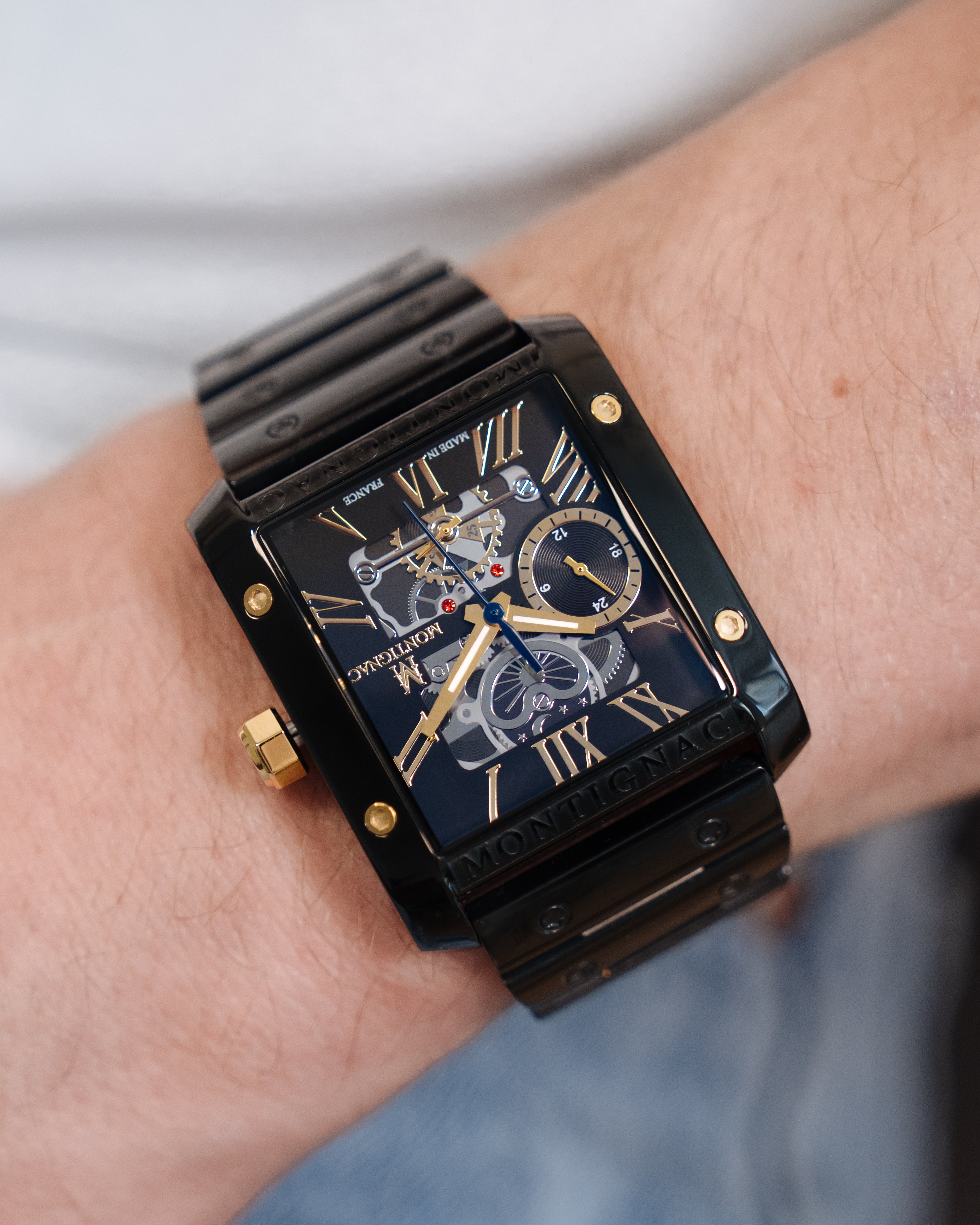 MONTIGNAC Montre MONTIGNAC Homme Multifonction en Acier Noir MOW1204