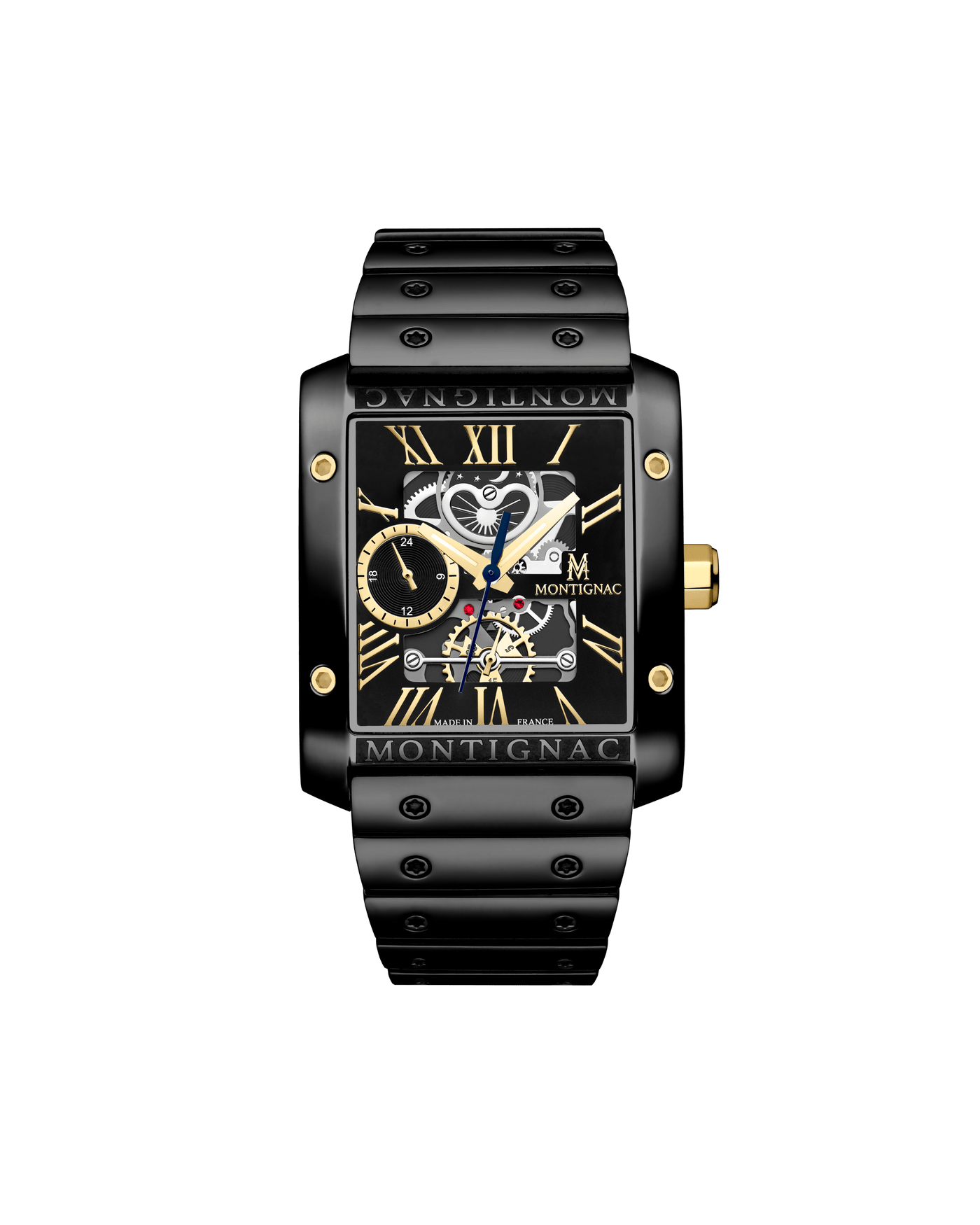 MONTIGNAC Montre MONTIGNAC Homme Multifonction en Acier Noir MOW1204
