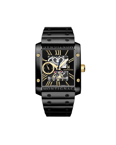 MONTIGNAC Montre MONTIGNAC Homme Multifonction en Acier Noir MOW1204