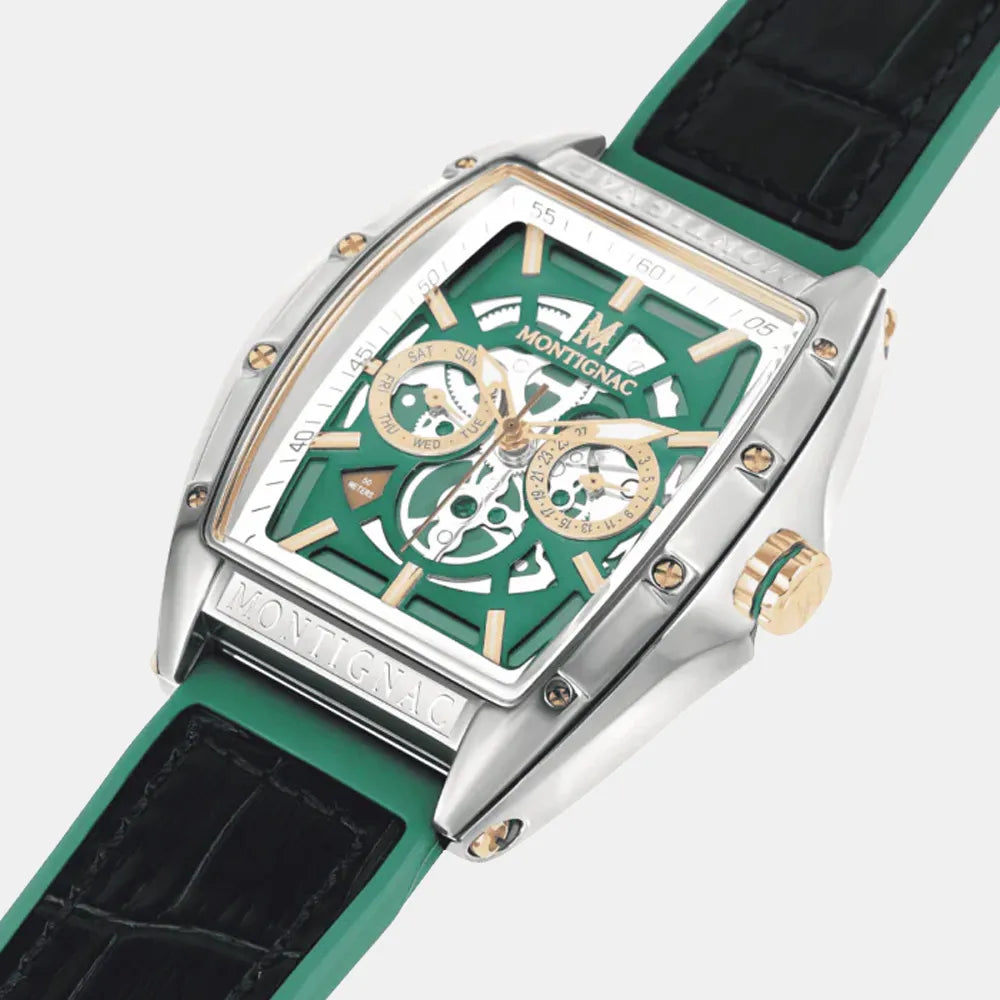 MONTIGNAC Montre MONTIGNAC Paladin Homme en Cuir Noir MOW803