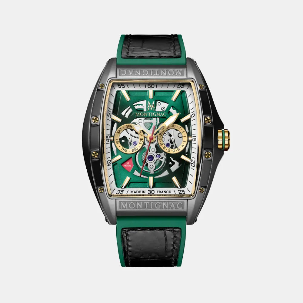 MONTIGNAC Montre MONTIGNAC Paladin Homme en Cuir Noir MOW803