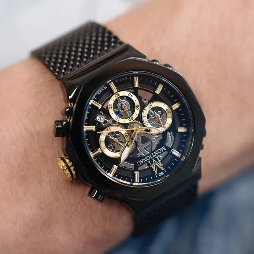 MONTIGNAC Montre MONTIGNAC Sentinel Homme Chronographe en Acier Milanais MOW1205