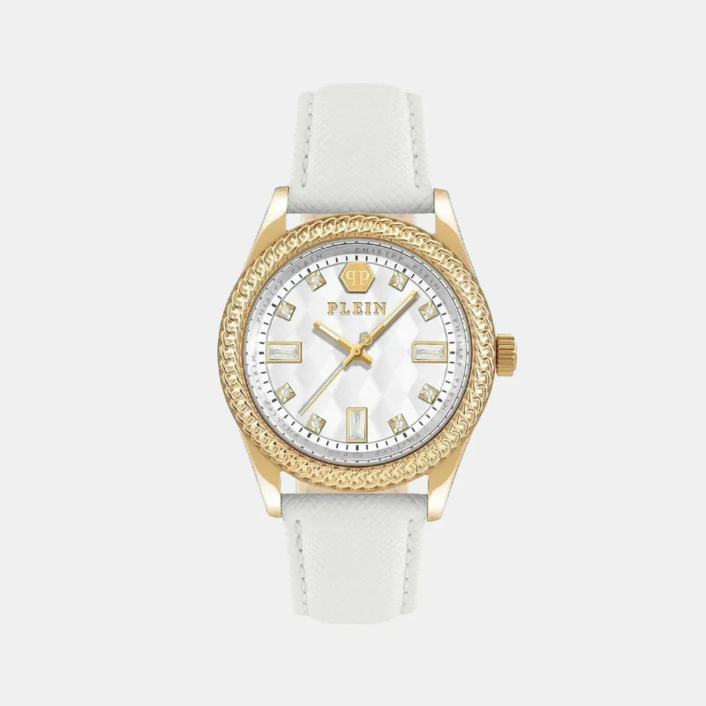 PHILIPP PLEIN Montre PHILIPP PLEIN Femme Queen en Cuir Blanc PWCDA0324